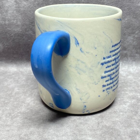 Anaheim Ceramic Mug Blue & White Marble Design With City Of Kindness Print 16oz - Picture 8 of 11